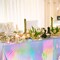 4-Pack Iridescent Plastic Tablecloths - Shiny Disposable Laser Rectangle Table Covers with Holographic Foil, Ideal for Parties, Birthdays, Bridal Showers, Weddings, and Christmas (54" x 108")